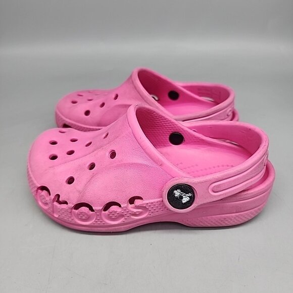 Crocs Coast Clog K Little Girl's Party Pink Sandals 204094-6U9 Size 9 Shoes - Picture 4 of 6